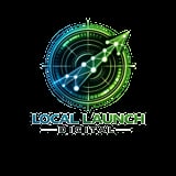 Local Launch Digital logo featuring a radar circle with upward arrow and growth graph on black background